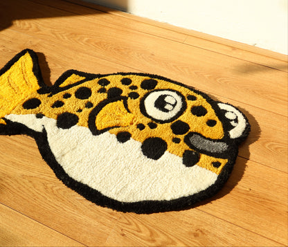 Green Spotted Puffer Rug