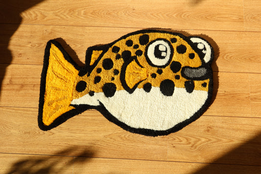 Green Spotted Puffer Rug